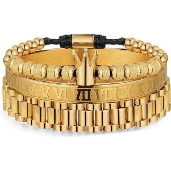 NEW 3pcs Gold Luxury Bracelets